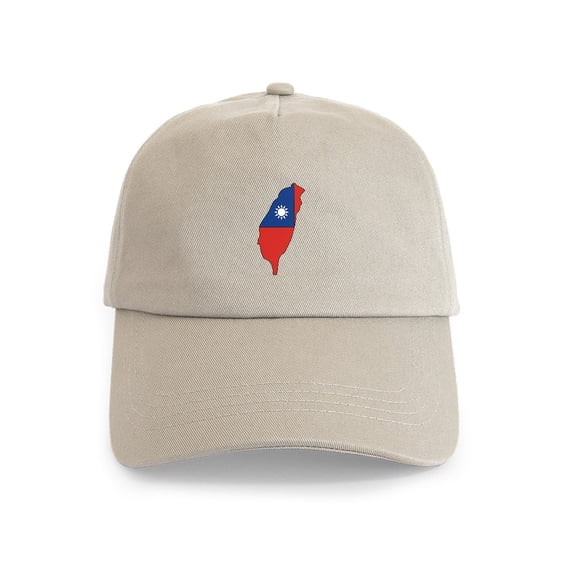 CafePress - Taiwan Flag Map Cap - Adjustable 100% Brushed Unisex Casual Cotton Baseball Cap, Beige, 1