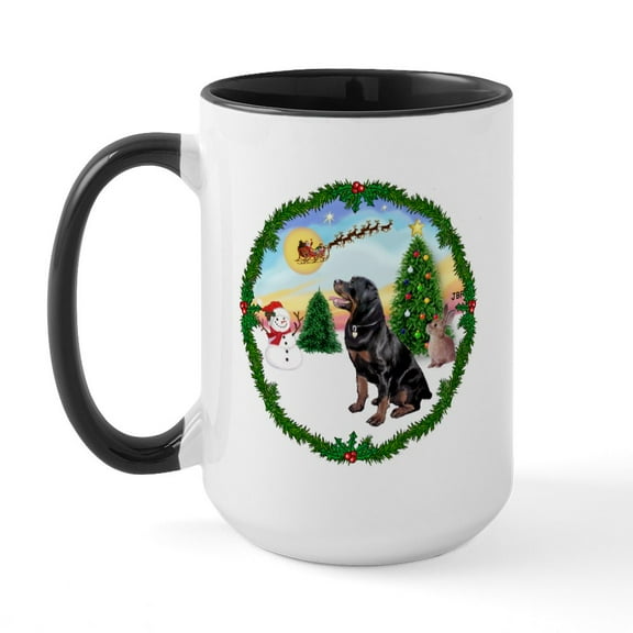 CafePress - Take Off1/Rottweiler #6 Large Mug - 15 oz Ceramic Large White Novelty Mug