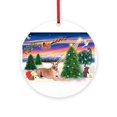 thumbnail image 1 of CafePress - Takeoff Greyhound (F2) -  Round Wood Ornament 4", 1 of 2