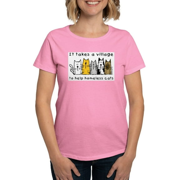 CafePress - Takes A Village, Feral Cats T Shirt - Women's Traditional Fit Dark T-Shirt