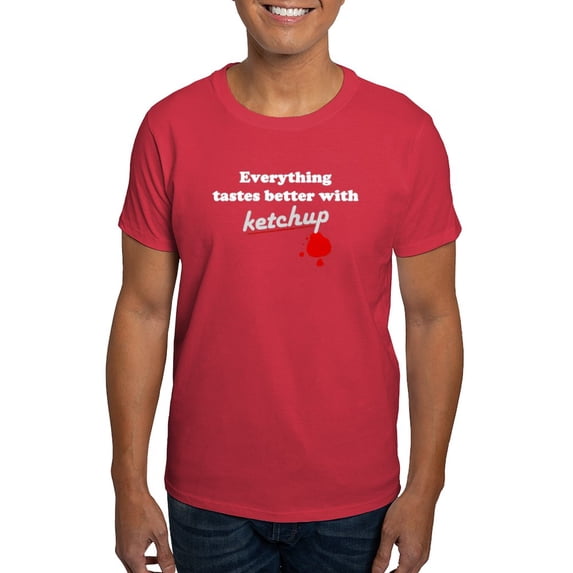 CafePress - Tastes Better With Ketchup Dark T Shirt - Men's Classic Graphic Cotton T-Shirt