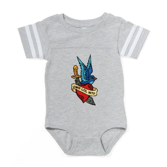 CafePress - Tat PIXEL OMG LOL WTF - Cute Infant Baby Football Bodysuit