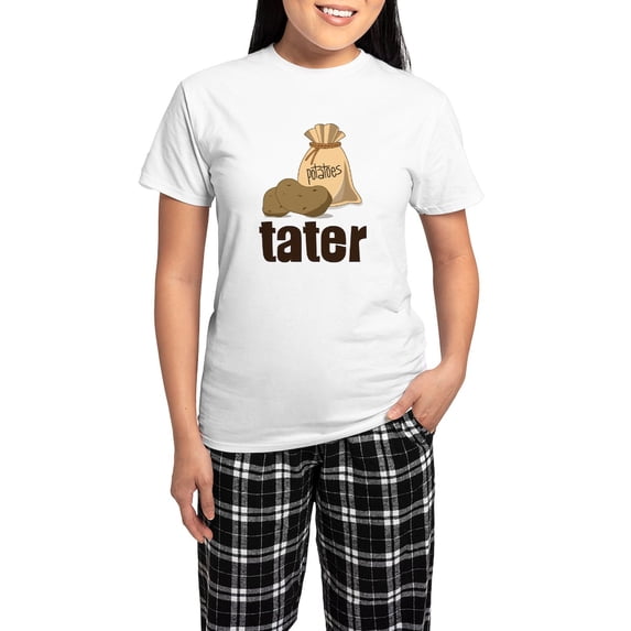 CafePress - Tater Women's Light Pajamas - Women's Short Sleeve Print T-Shirt and Pants Light Cotton Pajama Set