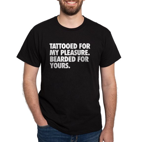 CafePress - Tattooed & Bearded T Shirt - Men's Classic Graphic Cotton T-Shirt