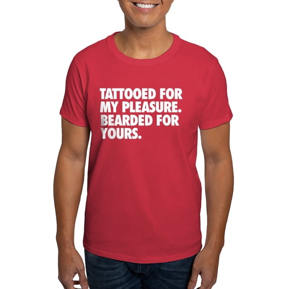 CafePress - Tattooed & Bearded T Shirt - Men's Classic Graphic Cotton T-Shirt