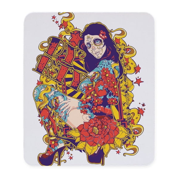 CafePress - Tattooed Dirty Girl Mousepad - Non-slip Rubber Mousepad, Gaming Mouse Pad