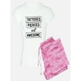 thumbnail image 1 of CafePress - Tattooed Pierced And Awesom - Women's Light Pajamas, 1 of 1