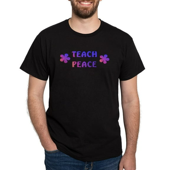 CafePress - Teach Peace Dark T Shirt - Men's Classic Graphic Cotton T-Shirt