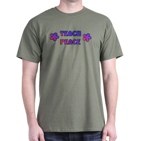 CafePress - Teach Peace Dark T Shirt - Men's Classic Graphic Cotton T-Shirt