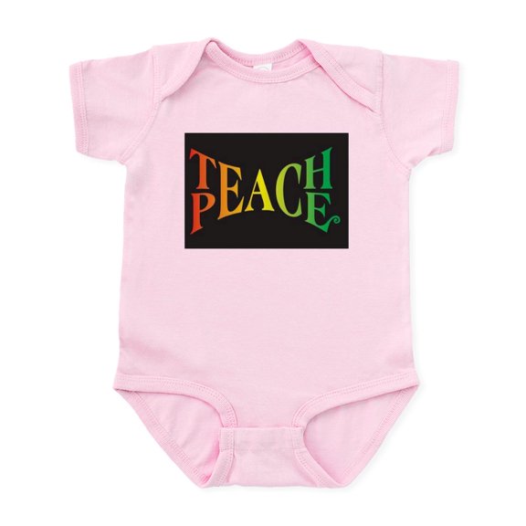 CafePress - Teach Peace Infant Bodysuit - Baby Light Bodysuit, Size Newborn - 24 Months