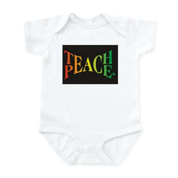 CafePress - Teach Peace Infant Bodysuit - Baby Light Bodysuit, Size Newborn - 24 Months