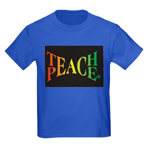 CafePress - Teach Peace Kids Dark T Shirt - Dark T-Shirt Kids XS-XL