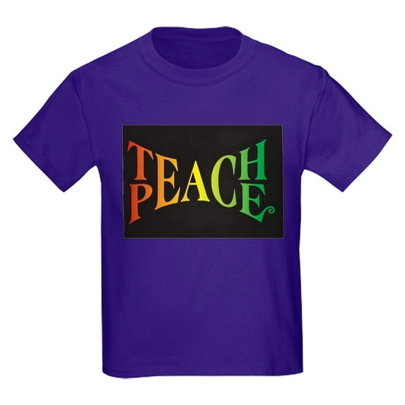 CafePress - Teach Peace Kids Dark T Shirt - Dark T-Shirt Kids XS-XL