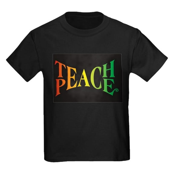 CafePress - Teach Peace Kids Dark T Shirt - Dark T-Shirt Kids XS-XL