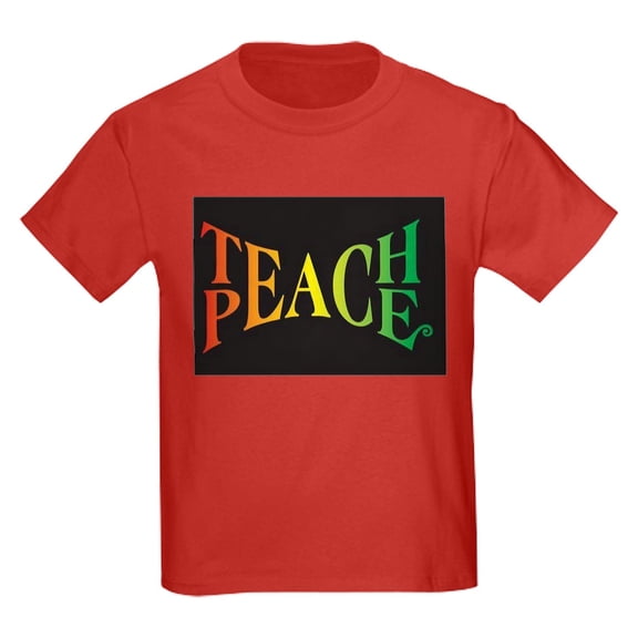 CafePress - Teach Peace Kids Dark T Shirt - Dark T-Shirt Kids XS-XL