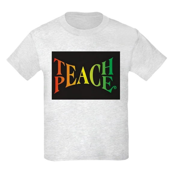CafePress - Teach Peace Kids Light T Shirt - Light T-Shirt Kids XS-XL