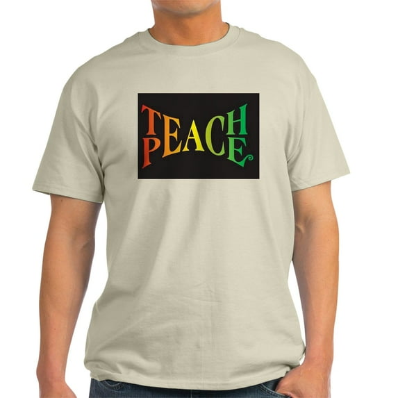 CafePress - Teach Peace Light T Shirt - Men's Classic Graphic T-Shirt