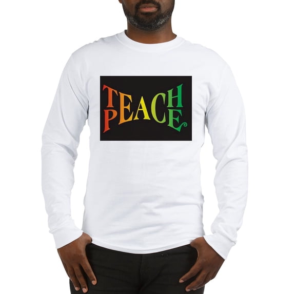CafePress - Teach Peace Long Sleeve T Shirt - Unisex Cotton Long Sleeve T-Shirt