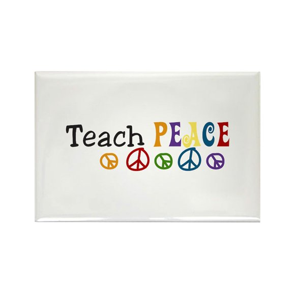 CafePress - Teach Peace Magnets - Rectangle Magnet, 2"x3" Refrigerator Magnet