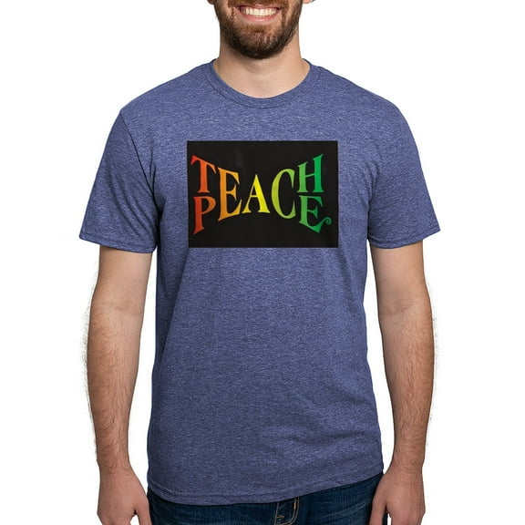 CafePress - Teach Peace T Shirt - Mens Tri-blend T-Shirt