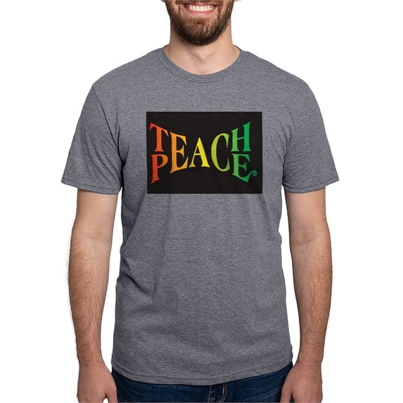 CafePress - Teach Peace T Shirt - Mens Tri-blend T-Shirt