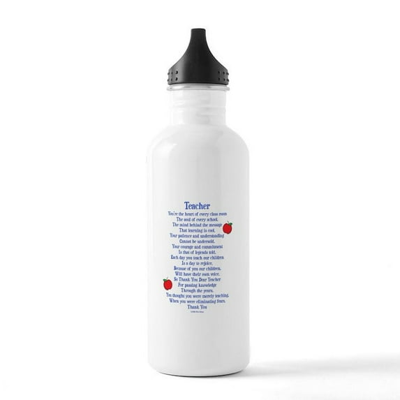 CafePress - Teacher Thank You Stainless Water Bottle 1 - Stainless Steel Water Bottle, Sports Bottle, 1.0L