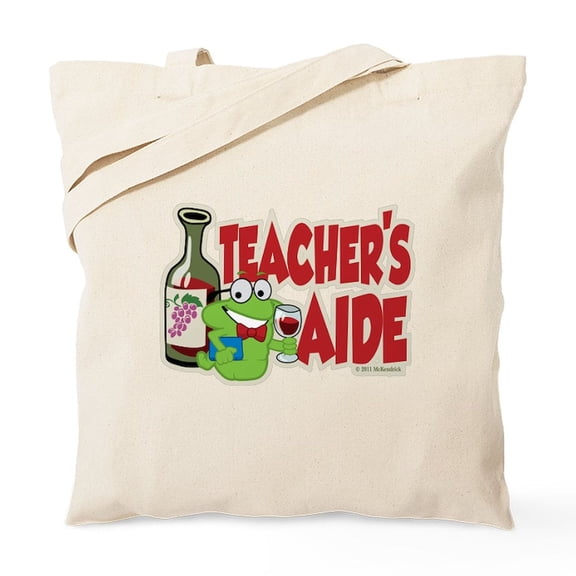 CafePress - Teacher's Aide (Wine) Tote Bag - Unisex Canvas Tote Bag, Beige, 1-Piece