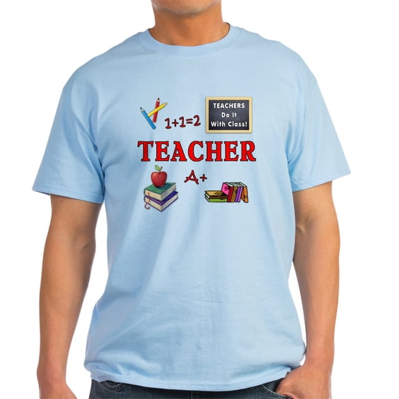 CafePress - Teachers Do It With Class Light T Shirt - Men's Classic Graphic T-Shirt