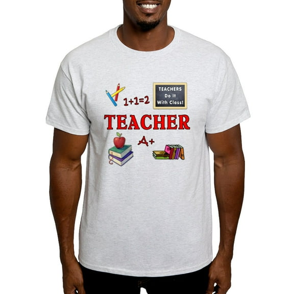 CafePress - Teachers Do It With Class Light T Shirt - Men's Classic Graphic T-Shirt