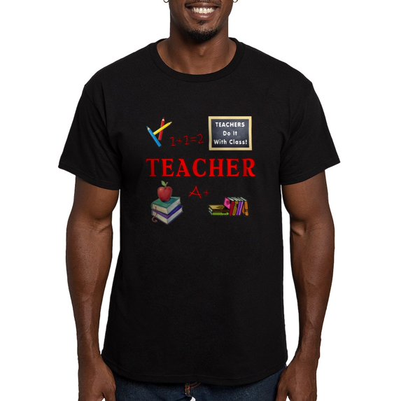 CafePress - Teachers Do It With Class Men's Fitted T Shirt (Da - Men's Fitted T-Shirt