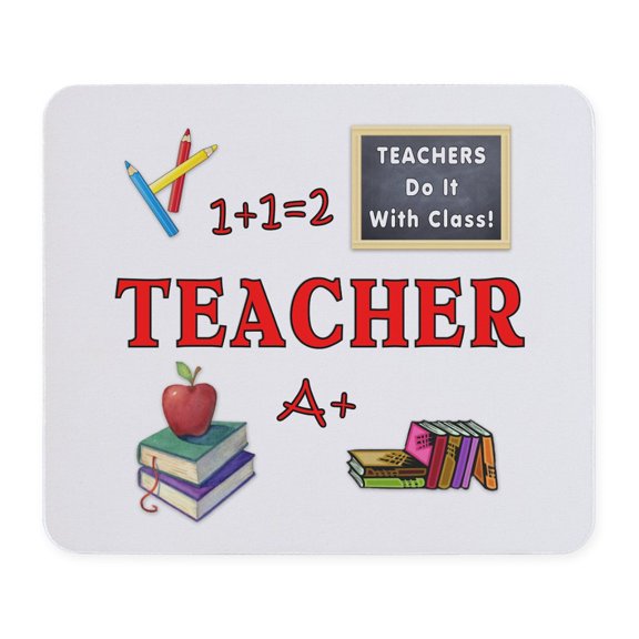 CafePress - Teachers Do It With Class Mousepad - Non-slip Rubber Mousepad, Gaming Mouse Pad