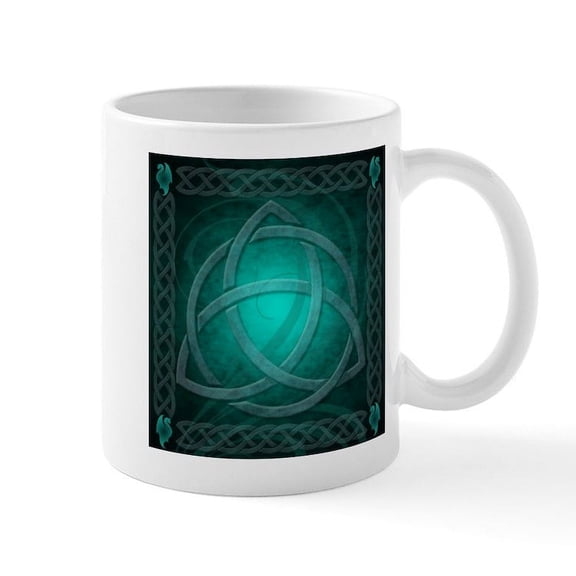 CafePress - Teal Celtic Dragon Mug - 11 oz Ceramic Mug - Novelty Coffee Tea Cup