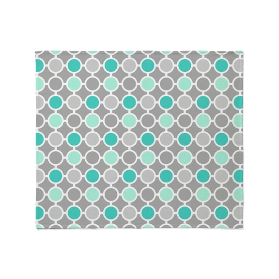 CafePress - Teal Grey Aqua Circles Pattern Throw Blanket - Soft Fleece Throw Blanket, 50"x60" for All Ages