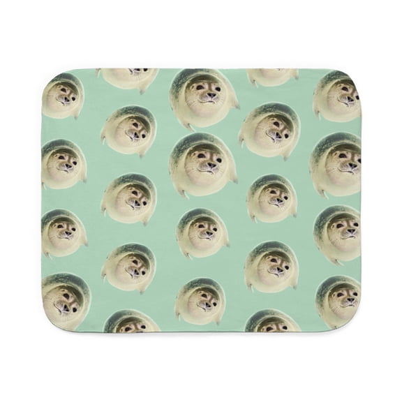 CafePress - Teal Ocean Baby Seal - Sherpa Fleece Throw Blanket 60" x 50"