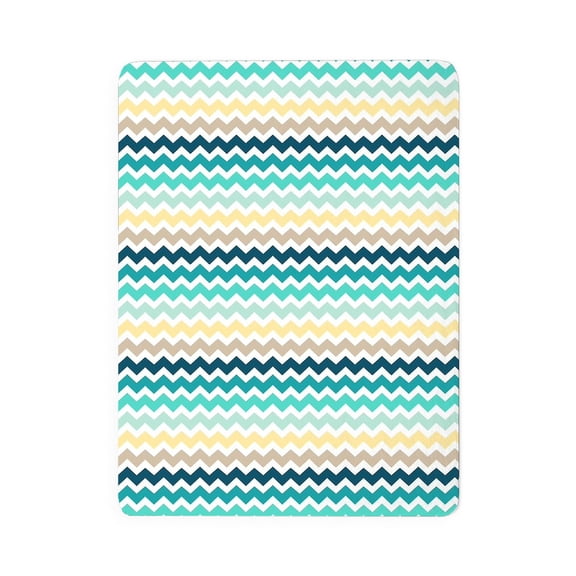 CafePress - Teal Yellow Chevron Pattern - Large Sherpa Fleece Throw Blanket 80" x 60"
