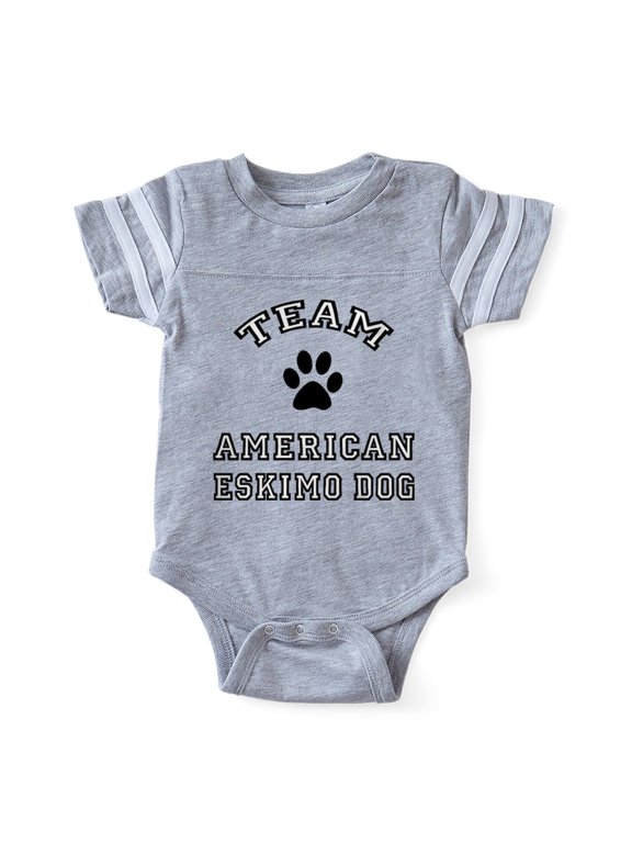 - Team American Eskimo Dog - Cute Infant Baby Football Bodysuit