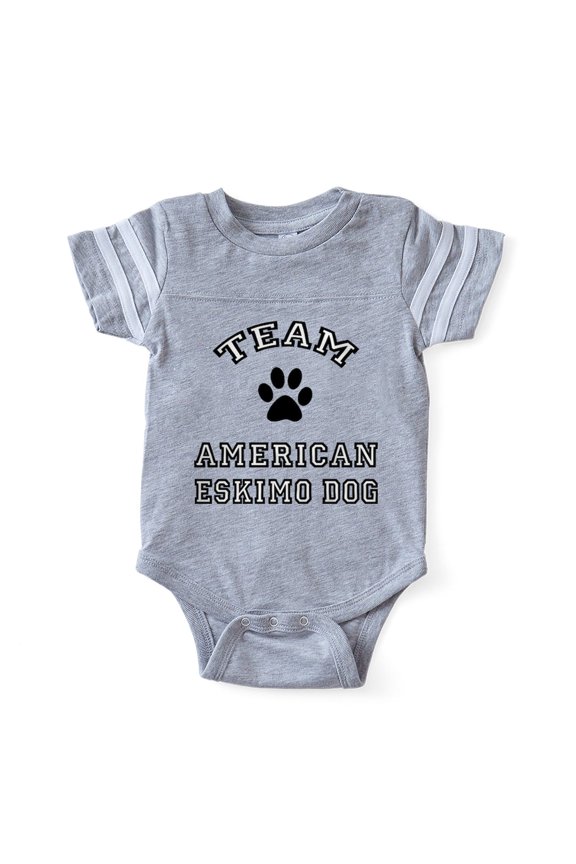 - Team American Eskimo Dog - Cute Infant Baby Football Bodysuit