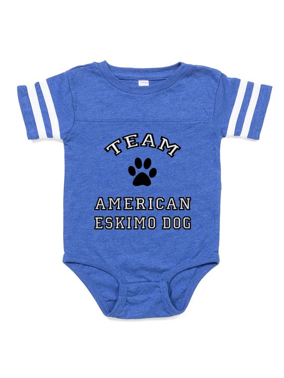 - Team American Eskimo Dog - Cute Infant Baby Football Bodysuit