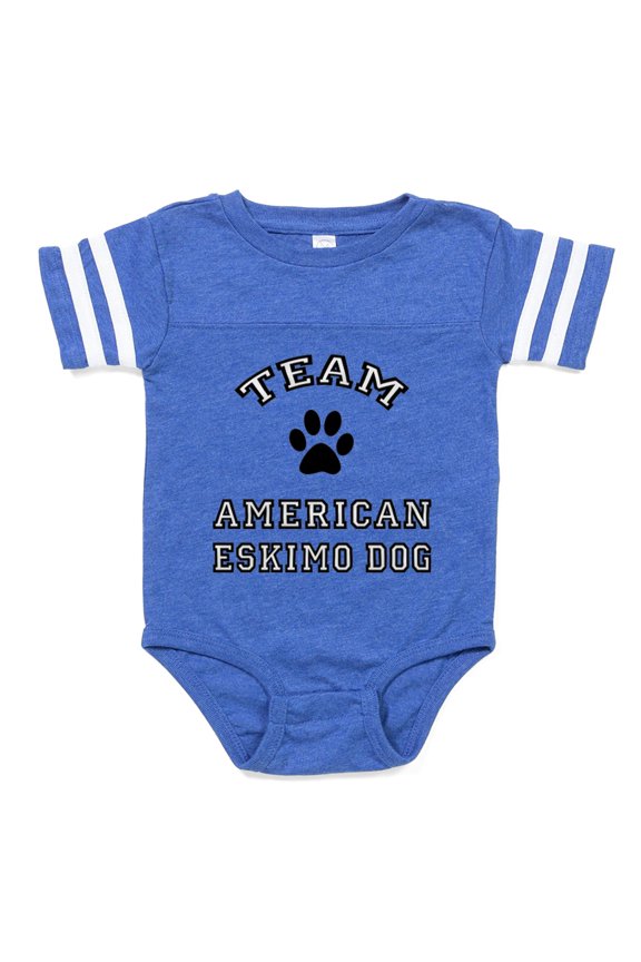 - Team American Eskimo Dog - Cute Infant Baby Football Bodysuit