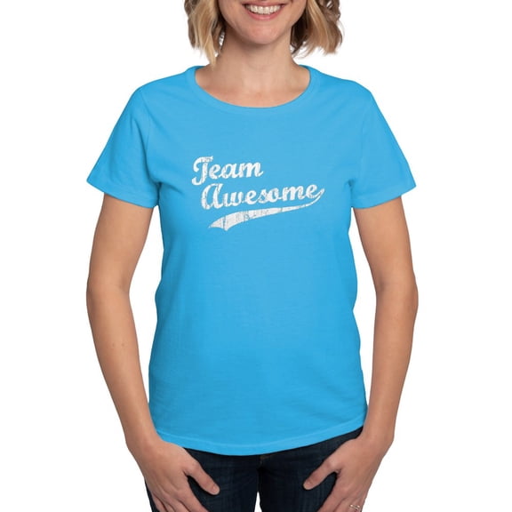 CafePress - Team Awesome T Shirt - Women's Traditional Fit Dark T-Shirt
