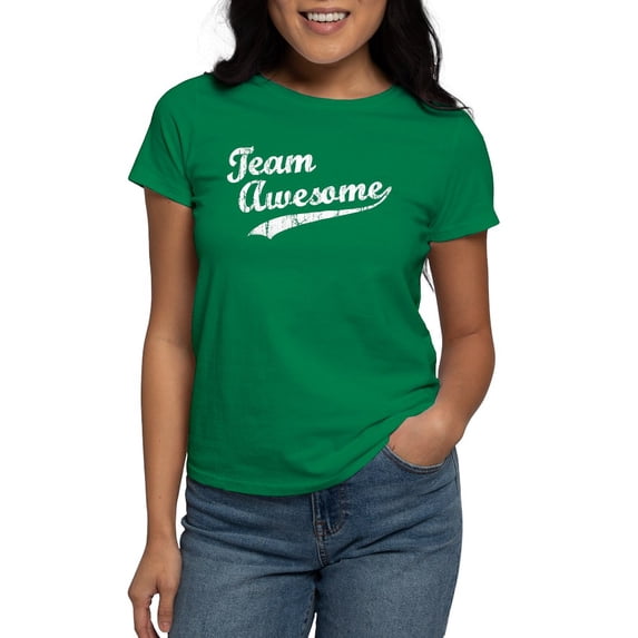 CafePress - Team Awesome T Shirt - Women's Traditional Fit Dark T-Shirt