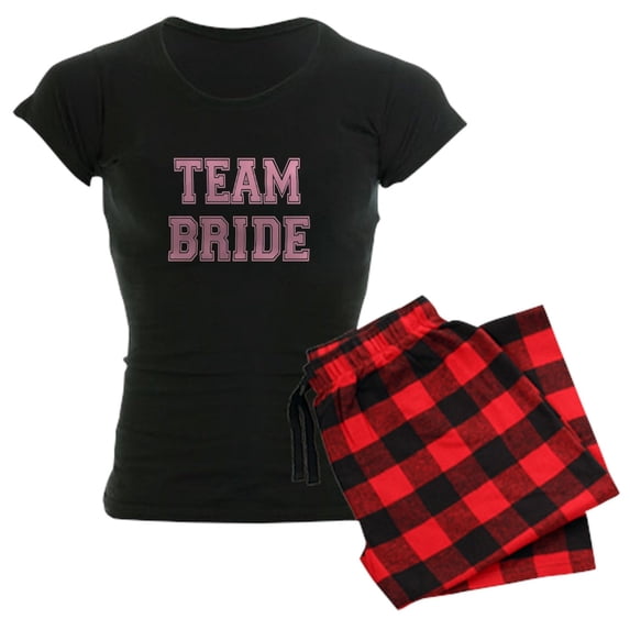 CafePress - Team Bride Women's Dark Pajamas - Women's Short Sleeve Print T-Shirt and Pants Dark Cotton Pajama Set