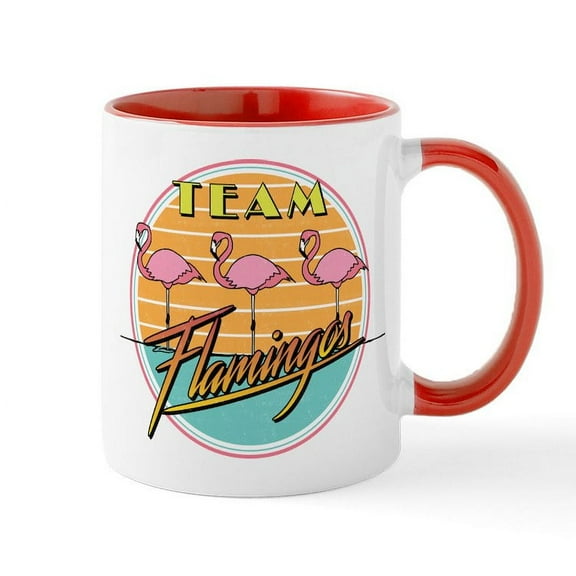 CafePress - Team Flamingos - 11 oz Ceramic Mug - Novelty Coffee Tea Cup