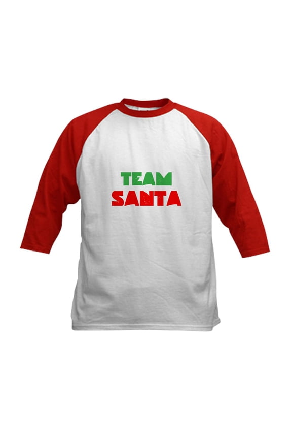 - Team Santa Baseball Jersey - Kids Cotton Baseball Jersey, 3/4 Sleeve Shirt