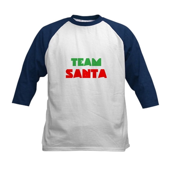 CafePress - Team Santa Baseball Jersey - Kids Cotton Baseball Jersey, 3/4 Sleeve Shirt