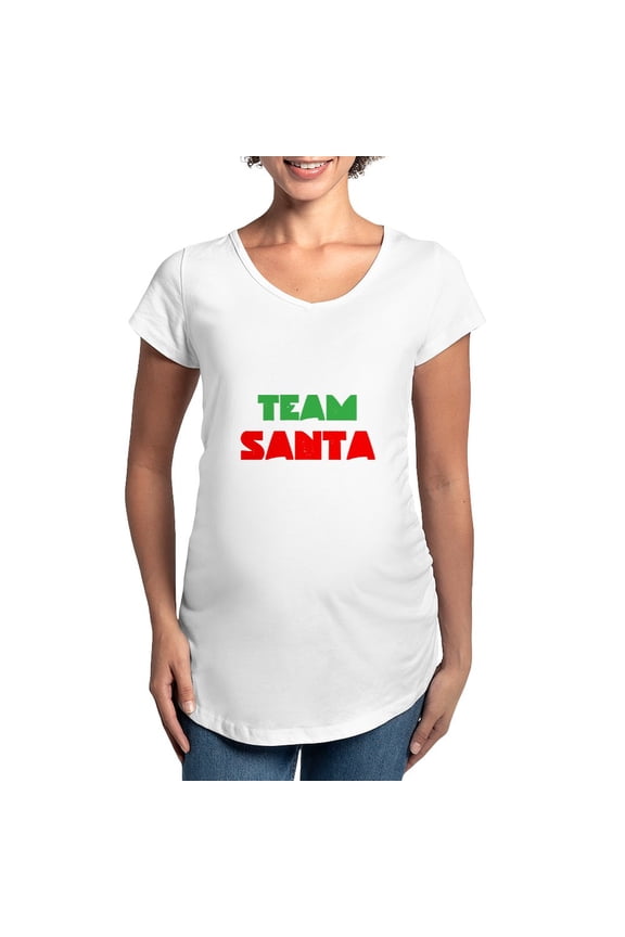 - Team Santa Maternity T Shirt - Cotton Maternity T-shirt, Cute & Funny Pregnancy Tee