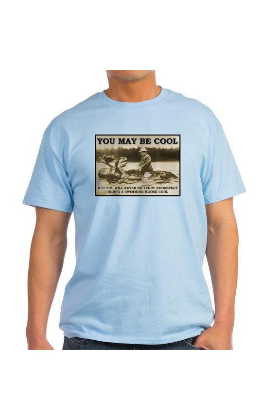 - Teddy Roosevelt Riding A Swimming Moose Cool T Shi - Men's Classic Graphic T-Shirt