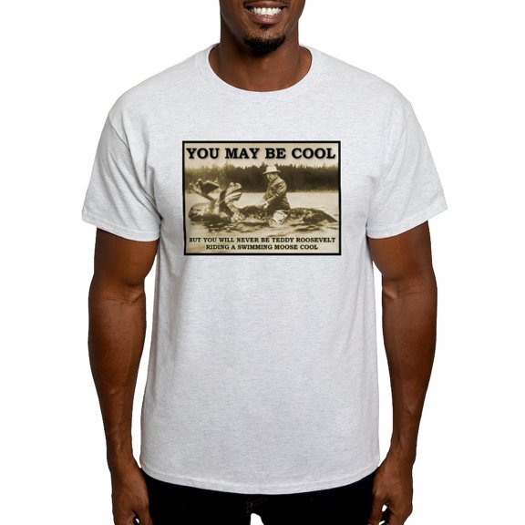 CafePress - Teddy Roosevelt Riding A Swimming Moose Cool T Shi - Men's Classic Graphic T-Shirt