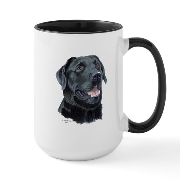 CafePress - Tejas Black Lab - 15 oz Ceramic Large White Novelty Mug