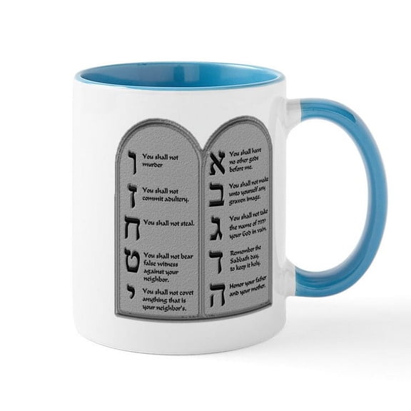 CafePress - Ten Commandment Mug - 11 oz Ceramic Mug - Novelty Coffee Tea Cup